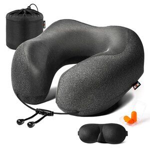 New MLVOC Travel Pillow 100% Pure Memory Foam Neck Pillow,